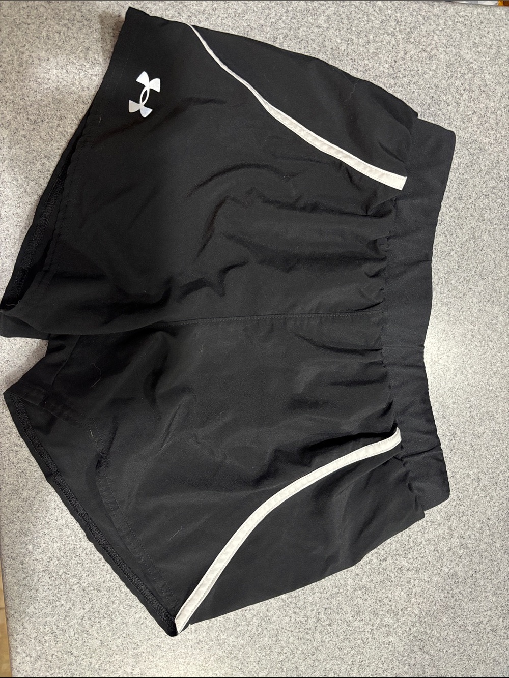 Under Armour Black Women's Athletic Shorts with White Trim